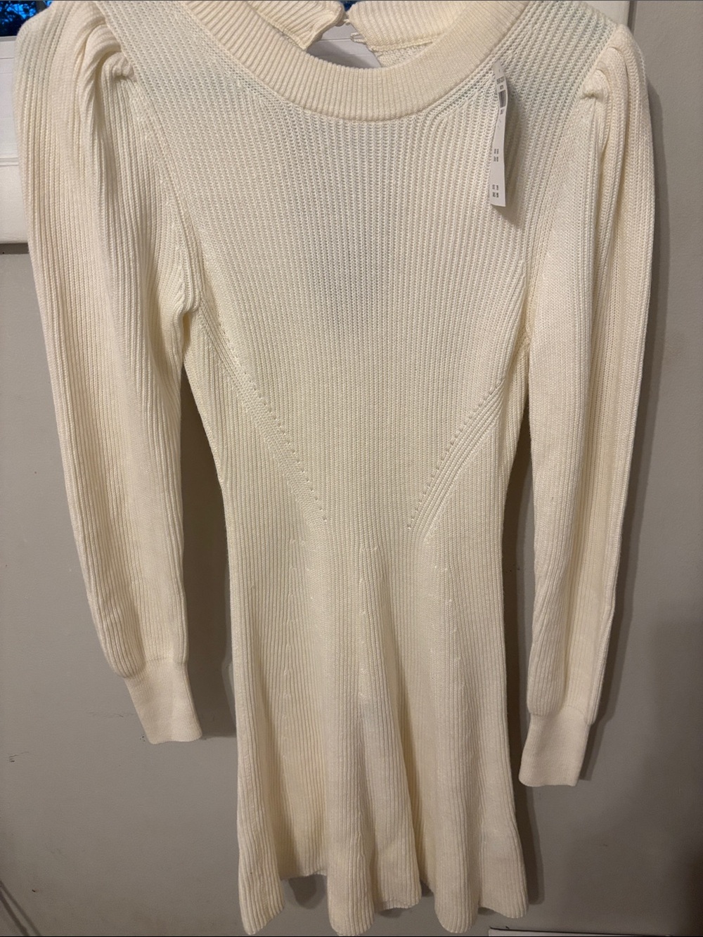 Abercrombie + Fitch XS Sweater Dress NWT Cream Knit Long-Sleeve Sweater Dress
